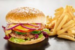 Burger mit Pommes Frites